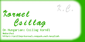 kornel csillag business card